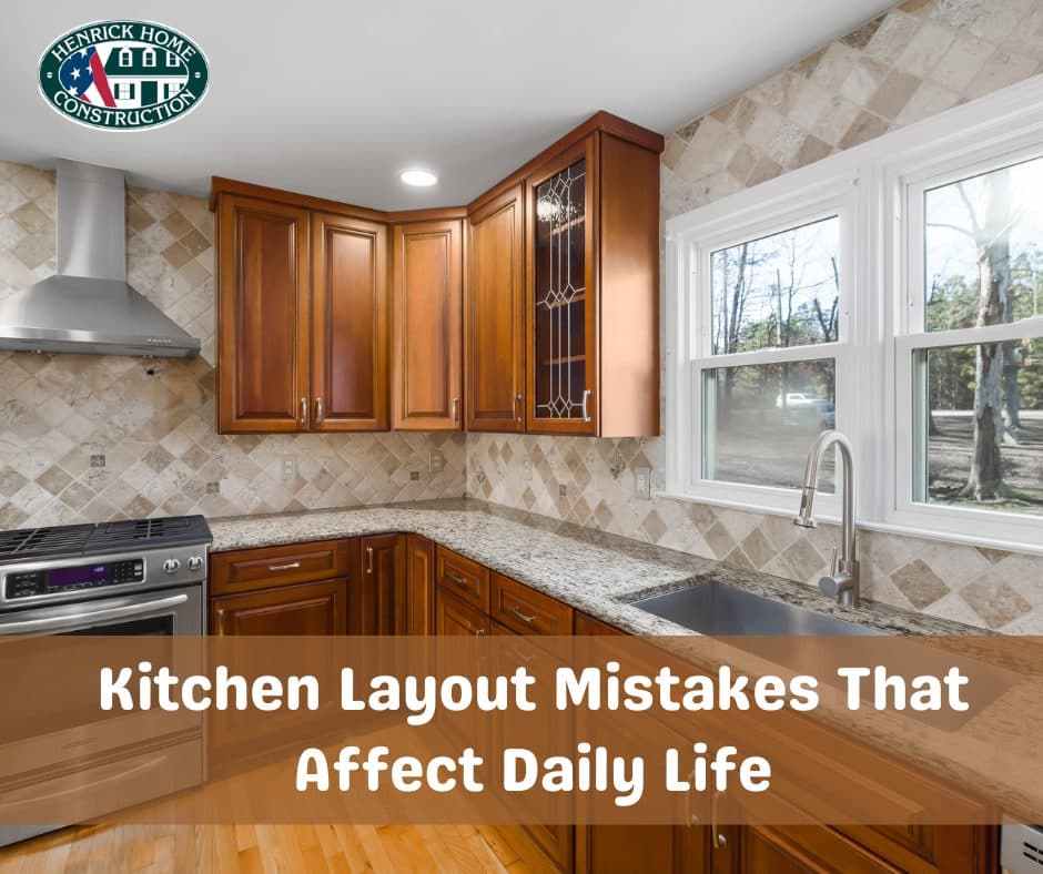 Kitchen island with wood stools illustrating clearance and traffic flow around a work zone